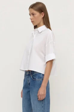 Aurora Cropped Poplin Shirt