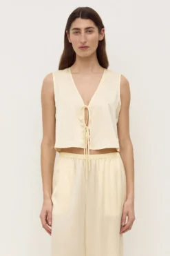 Beal Silk Tie Front Top