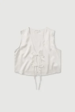 Beal Silk Tie Front Top