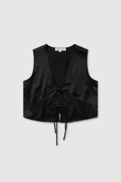 Beal Silk Tie Front Top
