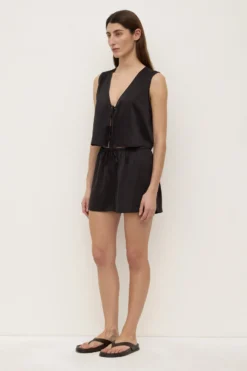 Beal Silk Tie Front Top