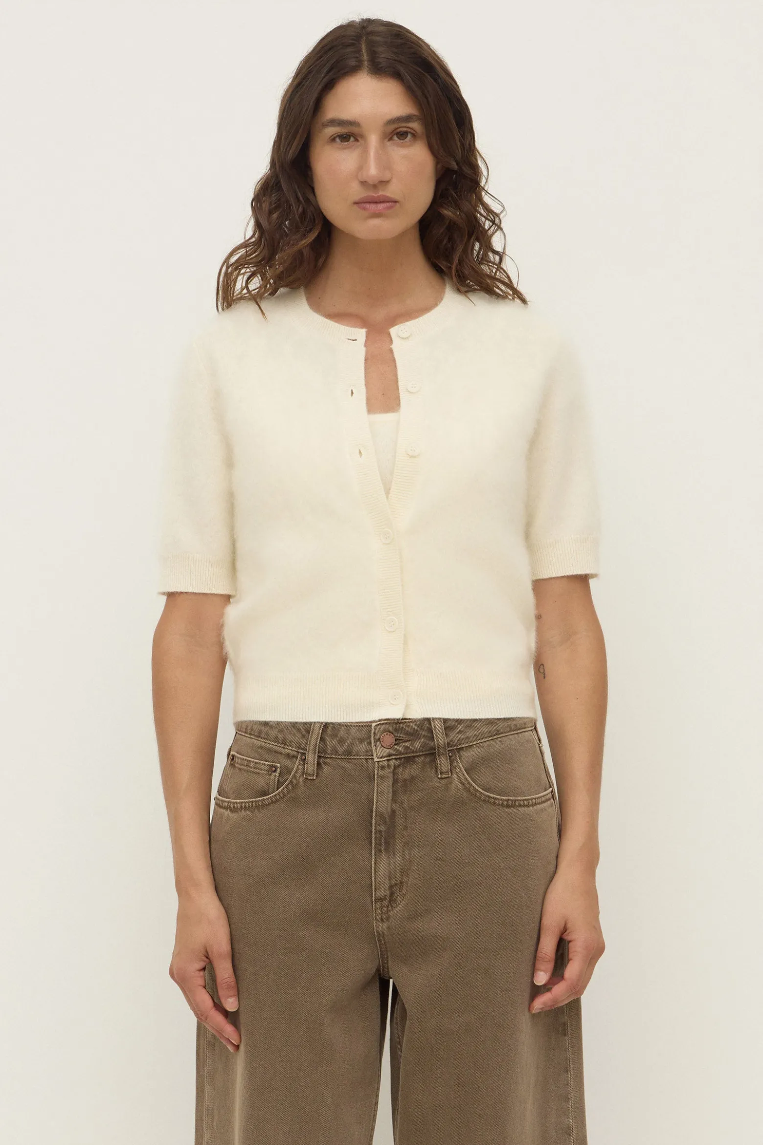 Carina Merino Wool Short Sleeve Cardigan