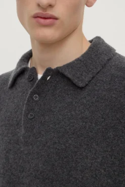 Dover Boucle Knit Cashmere Polo
