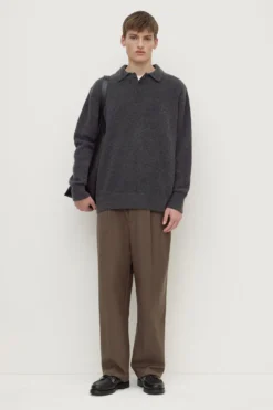 Dover Boucle Knit Cashmere Polo
