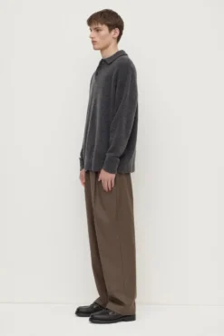 Dover Boucle Knit Cashmere Polo