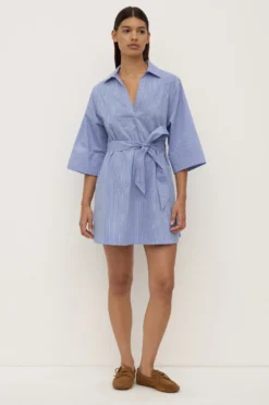 Erina Stripe Mini Shirt Dress