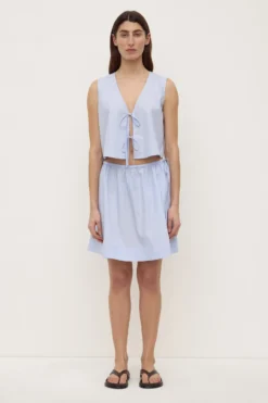 Havana Stripe Poplin Tie Front Top