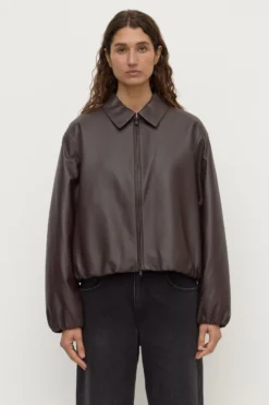 Myra Leather Bomber Jacket