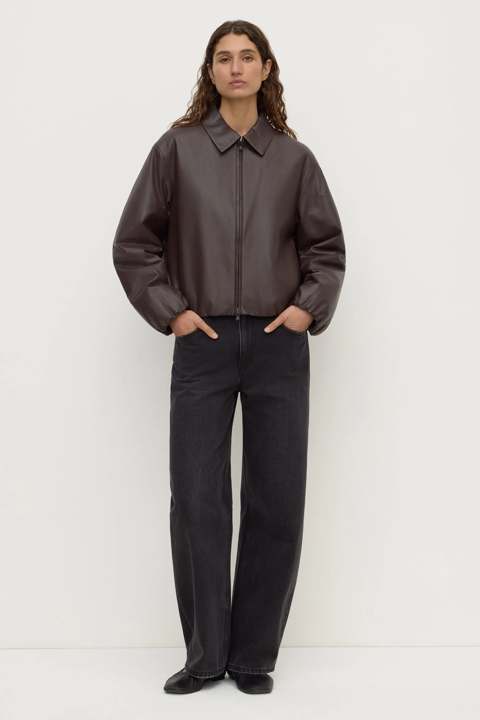 Myra Leather Bomber Jacket