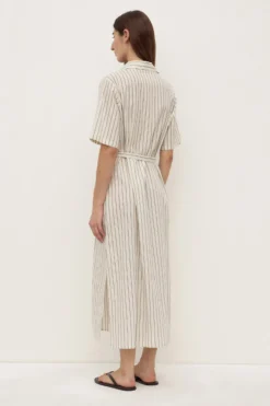Ria Stripe Midi Shirt Dress